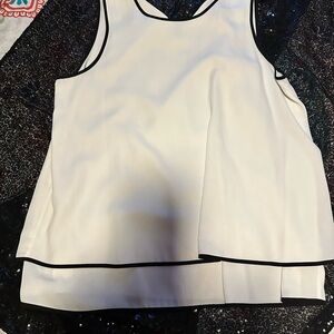 La Mer White Blouse with Black Accents
